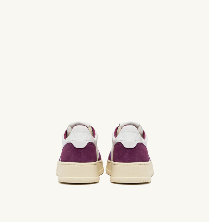 MEDALIST LOW SNEAKERS IN WHITE AND PURPLE LEATHER AND SUEDE