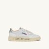 MEDALIST LOW SNEAKERS IN WHITE AND SILVER LEATHER WITH LETTERING MEDALIST LOW SNEAKERS IN WHITE AND SILVER LEATHER WITH LETTERING