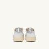 MEDALIST LOW SNEAKERS IN WHITE AND SILVER LEATHER WITH LETTERING MEDALIST LOW SNEAKERS IN WHITE AND SILVER LEATHER WITH LETTERING