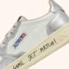 MEDALIST LOW SNEAKERS IN WHITE AND SILVER LEATHER WITH LETTERING MEDALIST LOW SNEAKERS IN WHITE AND SILVER LEATHER WITH LETTERING
