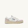 BASKETS MEDALIST LOW EN CUIR BLANC ET DAIM BEIGE