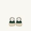MEDALIST LOW SNEAKERS IN WHITE LEATHER AND BOTTLE GREEN SUEDE