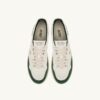 MEDALIST LOW SNEAKERS IN WHITE LEATHER AND BOTTLE GREEN SUEDE