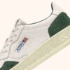 MEDALIST LOW SNEAKERS IN WHITE LEATHER AND BOTTLE GREEN SUEDE