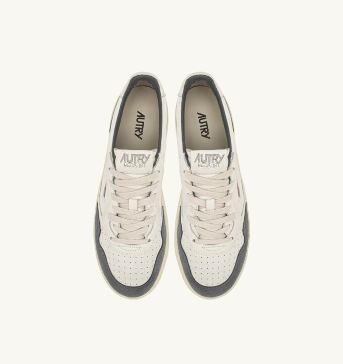 MEDALIST LOW SNEAKERS IN WHITE LEATHER AND MOREL SUEDE MEDALIST LOW SNEAKERS IN WHITE LEATHER AND MOREL SUEDE
