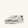 MEDALIST LOW SNEAKERS IN WHITE LEATHER AND TOBACCO SUEDE