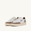 MEDALIST LOW SNEAKERS IN WHITE LEATHER AND TOBACCO SUEDE