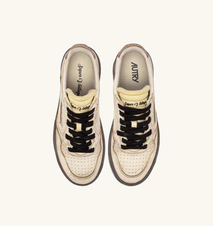 MEDALIST LOW SNEAKERS SUPER VINTAGE IN WHITE AND BROWN SUGAR LEATHER