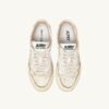 MEDALIST LOW SNEAKERS SUPER VINTAGE IN WHITE AND PLATINUM HAMMERED LEATHER