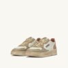 MEDALIST LOW SNEAKERS SUPER VINTAGE IN WHITE CAMEO BROWN AND SAFARI LEATHER MEDALIST LOW SNEAKERS SUPER VINTAGE IN WHITE CAMEO BROWN AND SAFARI LEATHER
