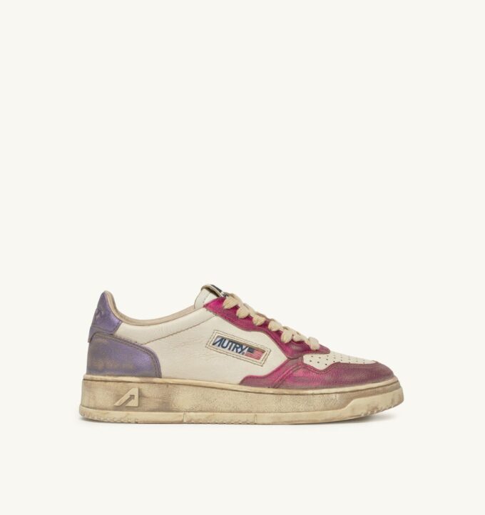 MEDALIST LOW SNEAKERS SUPER VINTAGE IN WHITE FUCHSIA AND VIOLET LEATHER MEDALIST LOW SNEAKERS SUPER VINTAGE IN WHITE FUCHSIA AND VIOLET LEATHER