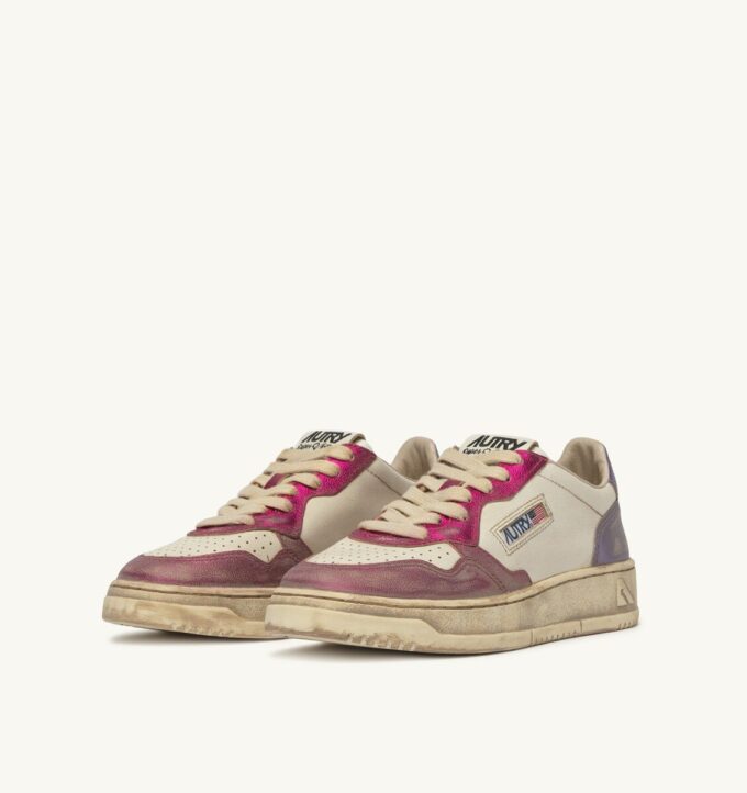 MEDALIST LOW SNEAKERS SUPER VINTAGE IN WHITE FUCHSIA AND VIOLET LEATHER MEDALIST LOW SNEAKERS SUPER VINTAGE IN WHITE FUCHSIA AND VIOLET LEATHER