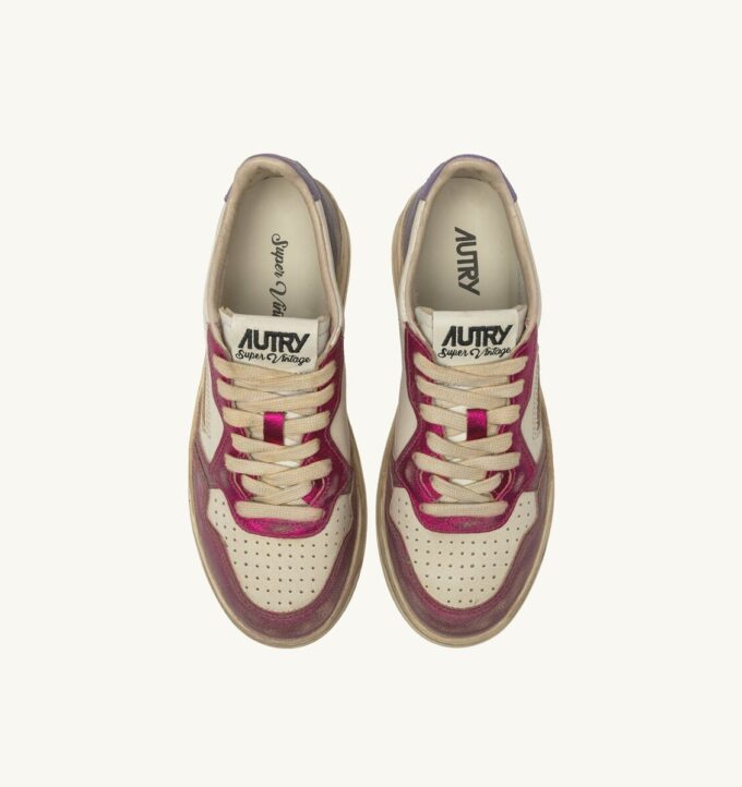 MEDALIST LOW SNEAKERS SUPER VINTAGE IN WHITE FUCHSIA AND VIOLET LEATHER MEDALIST LOW SNEAKERS SUPER VINTAGE IN WHITE FUCHSIA AND VIOLET LEATHER