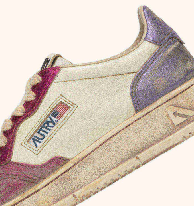 MEDALIST LOW SNEAKERS SUPER VINTAGE IN WHITE FUCHSIA AND VIOLET LEATHER MEDALIST LOW SNEAKERS SUPER VINTAGE IN WHITE FUCHSIA AND VIOLET LEATHER