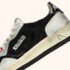 MEDALIST LOW SNEAKERS SUPER VINTAGE IN WHITE MESH SILVER SUEDE AND BLACK LEATHER
