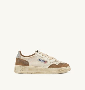 MEDALIST LOW SUPER VINTAGE SNEAKERS IN COGNAC AND MICROCHIP LEATHER SUEDE