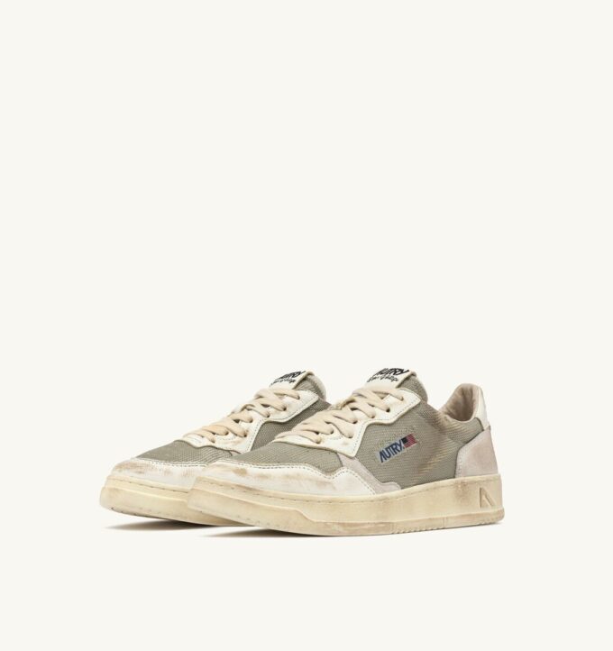 MEDALIST LOW SUPER VINTAGE SNEAKERS IN MILITARY AND WHITE LEATHER AND MESH MEDALIST LOW SUPER VINTAGE SNEAKERS IN MILITARY AND WHITE LEATHER AND MESH