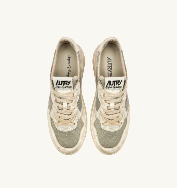 MEDALIST LOW SUPER VINTAGE SNEAKERS IN MILITARY AND WHITE LEATHER AND MESH MEDALIST LOW SUPER VINTAGE SNEAKERS IN MILITARY AND WHITE LEATHER AND MESH