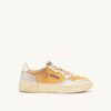 MEDALIST LOW SUPER VINTAGE SNEAKERS IN ORANGE AND WHITE LEATHER AND MESH