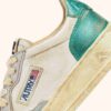 MEDALIST LOW SUPER VINTAGE SNEAKERS IN SILVER AND AQUA BRUSHED LEATHER