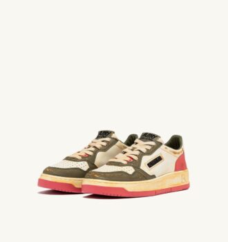 MEDALIST LOW SUPER VINTAGE SNEAKERS IN TEA-ROSE AND COVERT GREEN LEATHER
