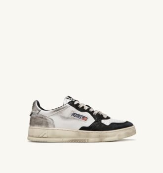 MEDALIST LOW SUPER VINTAGE SNEAKERS IN WHITE BLACK AND SILVER LEATHER MEDALIST LOW SUPER VINTAGE SNEAKERS IN WHITE BLACK AND SILVER LEATHER