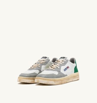 MEDALIST LOW SUPER VINTAGE SNEAKERS IN WHITE GREEN AND GRAY