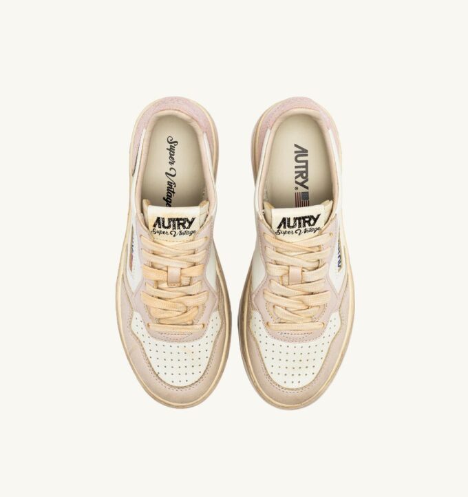 MEDALIST LOW SUPER VINTAGE SNEAKERS IN WHITE PEACHWHIP AND GRAY