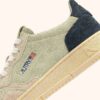 MEDALIST LOW TRICOLOR SNEAKERS IN BEIGE ECRU AND SPACE BLUE SUEDE