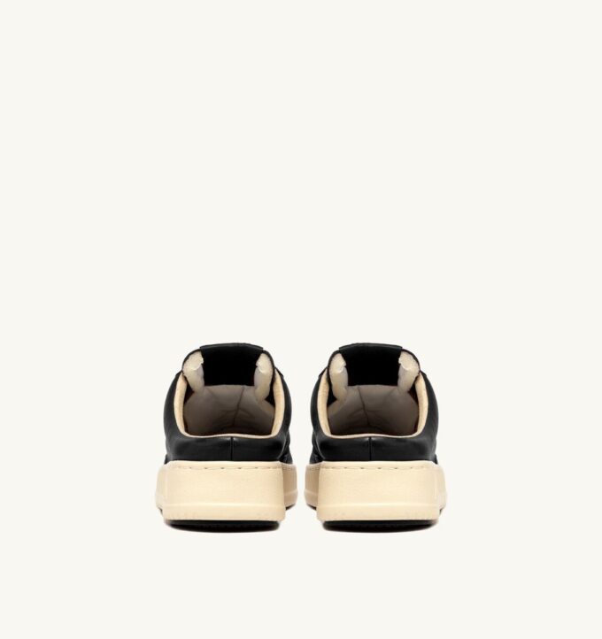 MEDALIST MULE SNEAKERS IN BLACK NAPA LEATHER