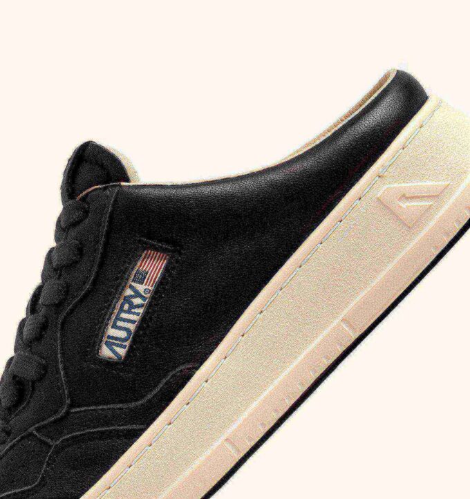 MEDALIST MULE SNEAKERS IN BLACK NAPA LEATHER MEDALIST MULE SNEAKERS IN BLACK NAPA LEATHER