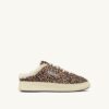 MEDALIST MULE SNEAKERS IN LEOPARD PONY HAIR EFFECT AND SHEARLING