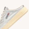 MEDALIST MULE SNEAKERS IN SILVER NAPA LEATHER