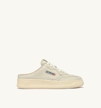 MEDALIST MULE SNEAKERS IN WINTER WHITE NAPA LEATHER