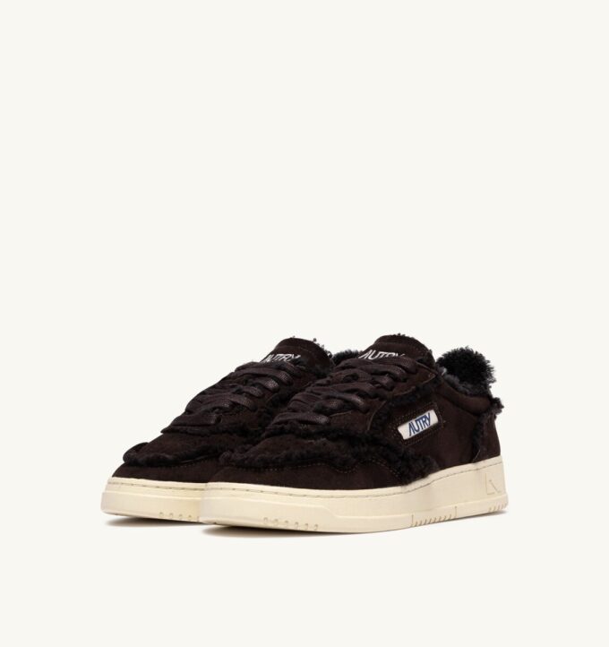 MEDALIST MUTTON SNEAKERS IN BROWN SUEDE AND SHEARLING