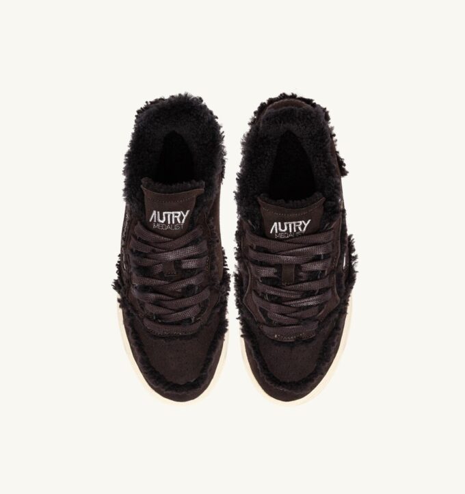 MEDALIST MUTTON SNEAKERS IN BROWN SUEDE AND SHEARLING