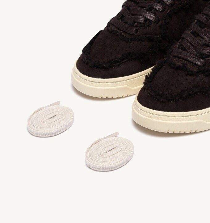 MEDALIST MUTTON SNEAKERS IN BROWN SUEDE AND SHEARLING