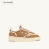 MEDALIST MUTTON SNEAKERS IN COGNAC SUEDE AND IVORY SHEARLING