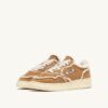 MEDALIST MUTTON SNEAKERS IN COGNAC SUEDE AND IVORY SHEARLING