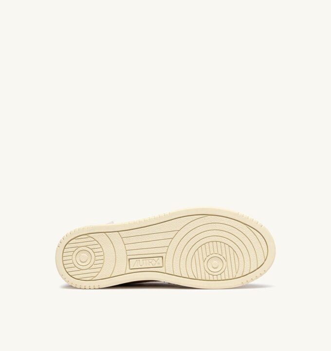 MEDALIST MUTTON SNEAKERS IN COGNAC SUEDE AND IVORY SHEARLING