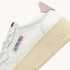 MEDALIST PLATFORM SNEAKERS IN WHITE AND POWDER PINK LEATHER