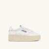 MEDALIST PLATFORM SNEAKERS IN WHITE LEATHER