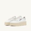 MEDALIST PLATFORM SNEAKERS IN WHITE LEATHER