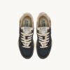 REELWIND LOW SNEAKERS IN CARBON AND SILVER TONE NYLON SUEDE AND LEATHER