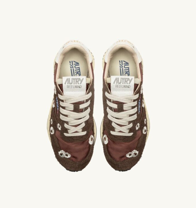 REELWIND LOW SNEAKERS IN EBONY AND WHITE EMBROIDERY REELWIND LOW SNEAKERS IN EBONY AND WHITE EMBROIDERY