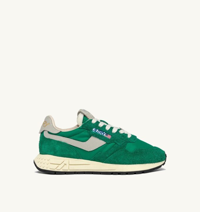 REELWIND LOW SNEAKERS IN GREEN NYLON AND SUEDE REELWIND LOW SNEAKERS IN GREEN NYLON AND SUEDE