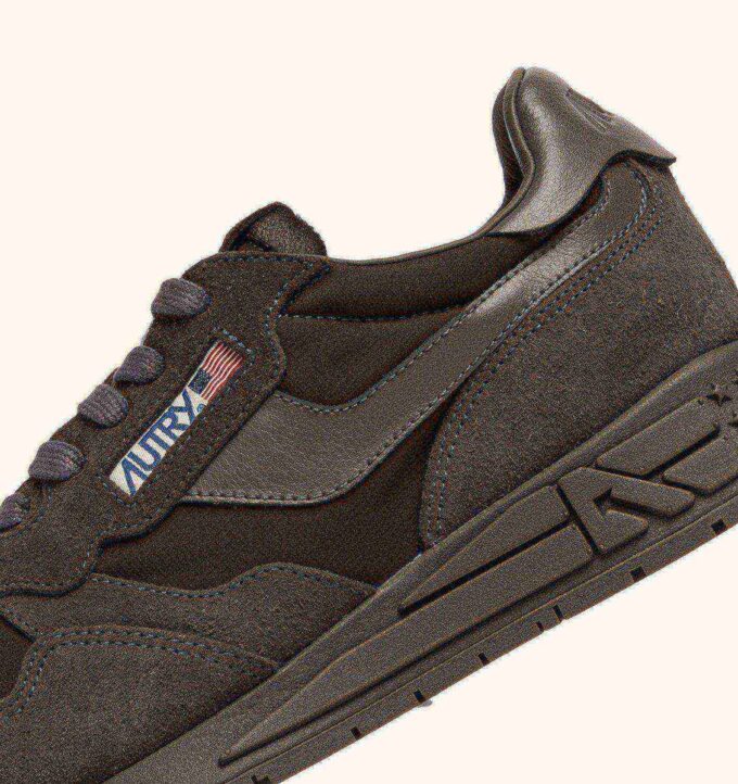 REELWIND LOW SNEAKERS IN MOREL NYLON AND SUEDE