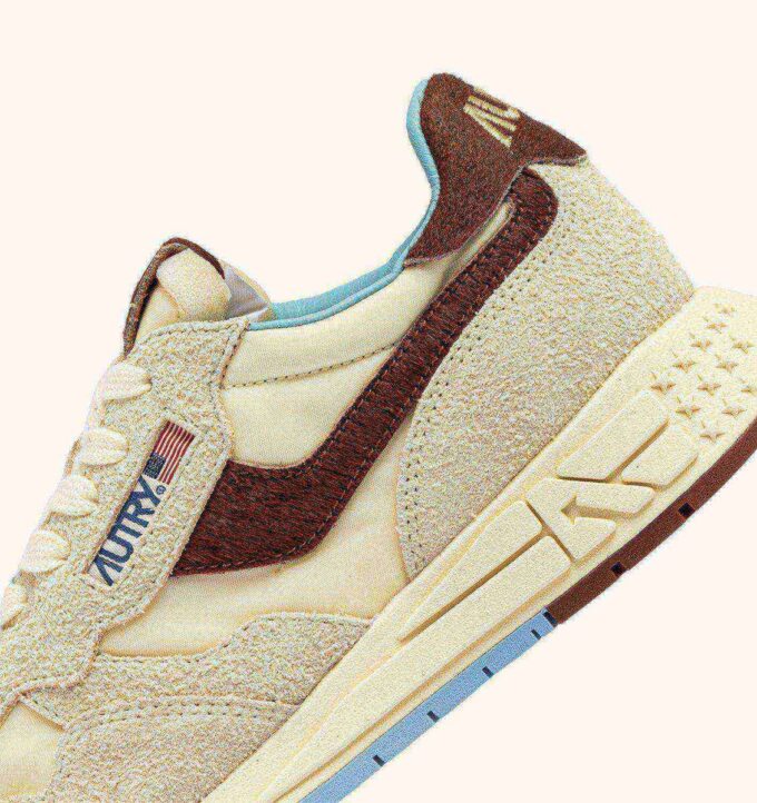 REELWIND LOW SNEAKERS IN NUT AND BROWN SUEDE AND NYLON