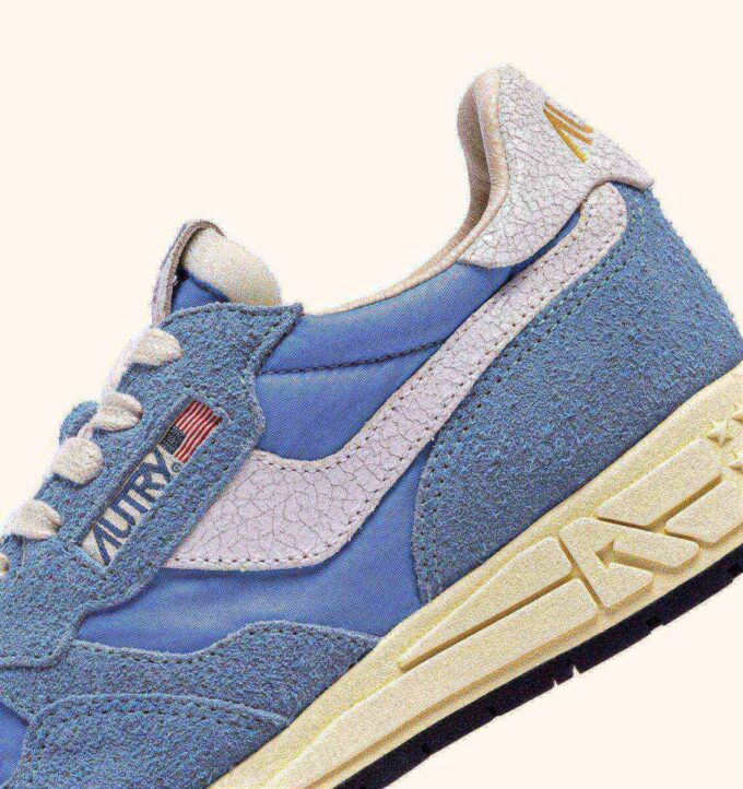 REELWIND LOW SNEAKERS IN NYLON AND SUEDE DELLA ROBBIA BLUE AND WHITE