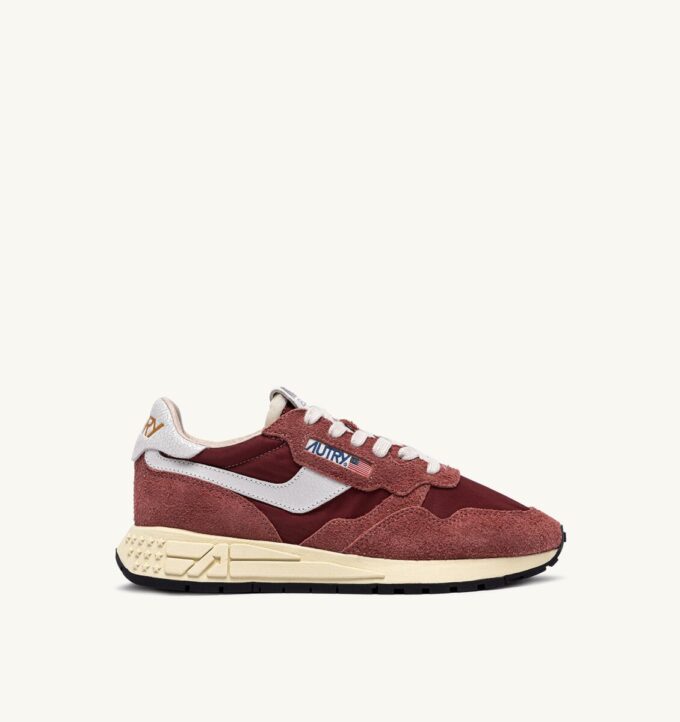 REELWIND LOW SNEAKERS IN NYLON AND SUEDE HOT SAUCE AND WHITE